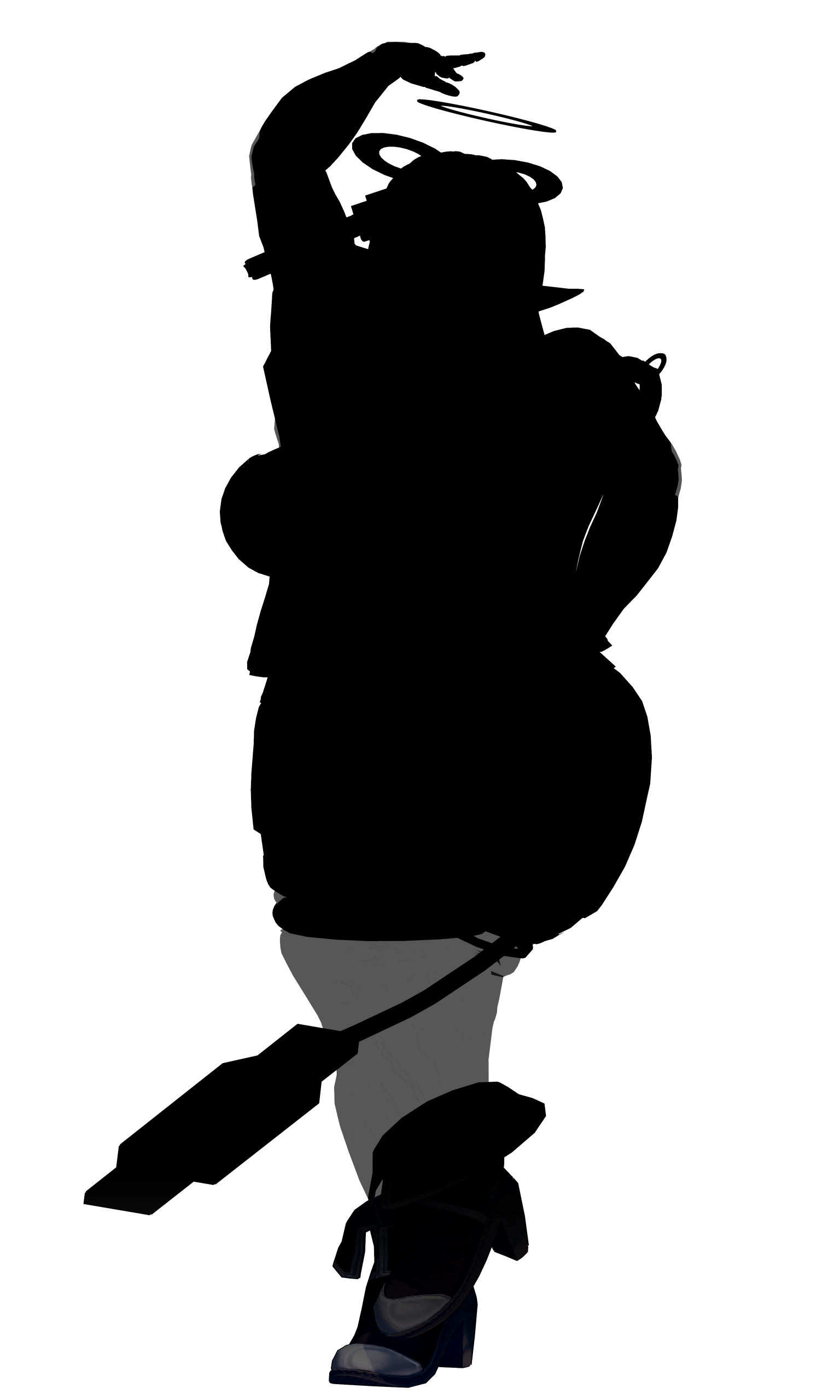 A silhouette of Umi.